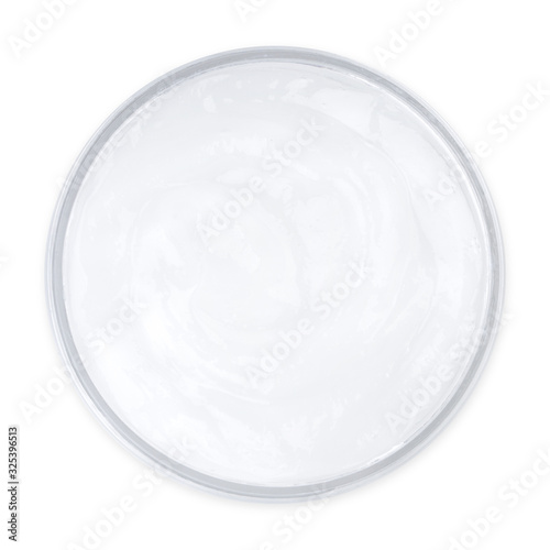 Jar of white cream isolated on white background