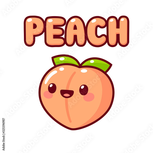 Kawaii peach drawing