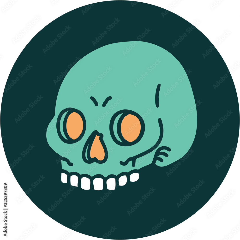 Fototapeta premium tattoo style icon of a skull