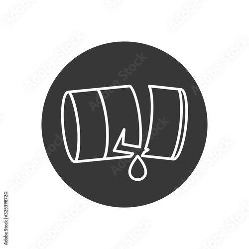 Isolated oil barrel line block style icon vector design