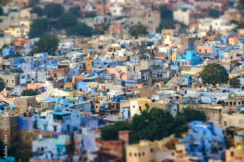 Tilt shift lens - Jodhpur Also blue city is the second-largest city in the Indian state of Rajasthan © Andrei Armiagov