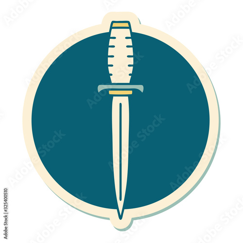 tattoo style sticker of a dagger