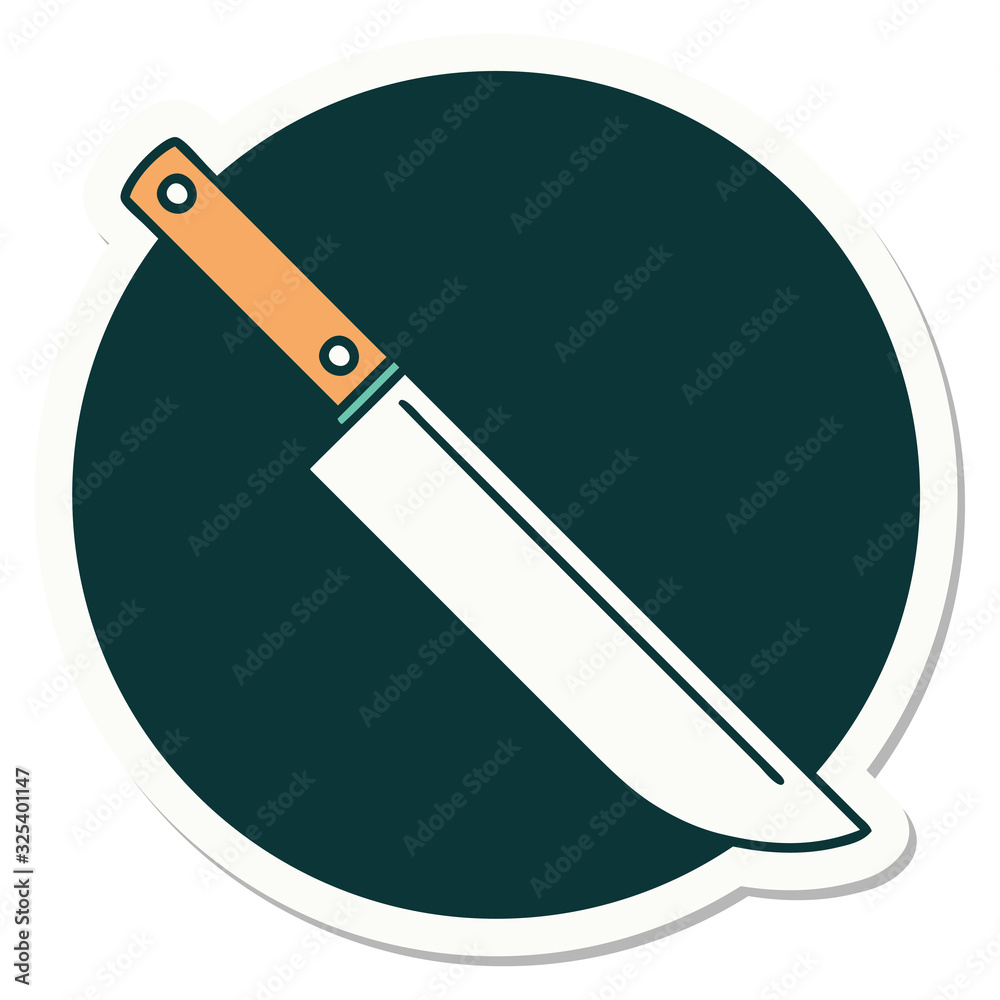 tattoo style sticker of knife tattoo style sticker of knife