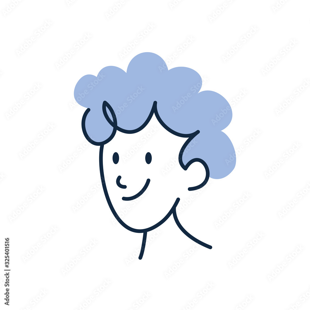 Isolated man cartoon doodle line fill style icon vector design Isolated man cartoon doodle line fill style icon vector design