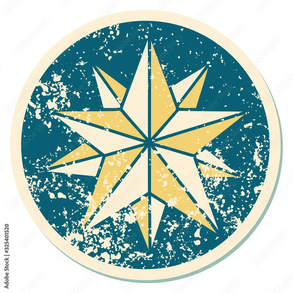 distressed sticker tattoo style icon of a star distressed sticker tattoo style icon of a star