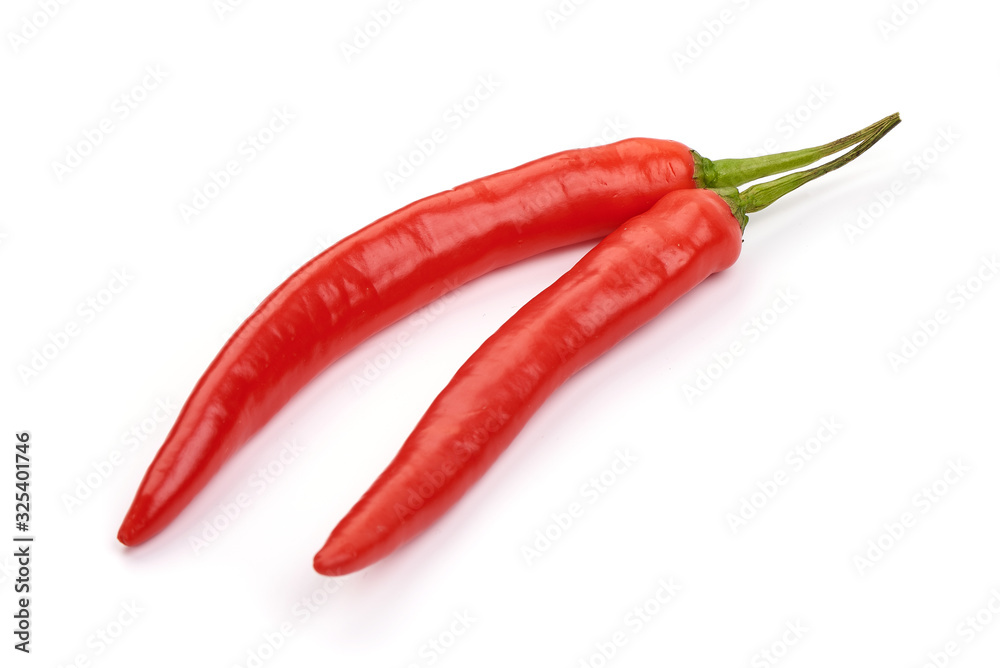 Hot chili peppers, isolated on white background