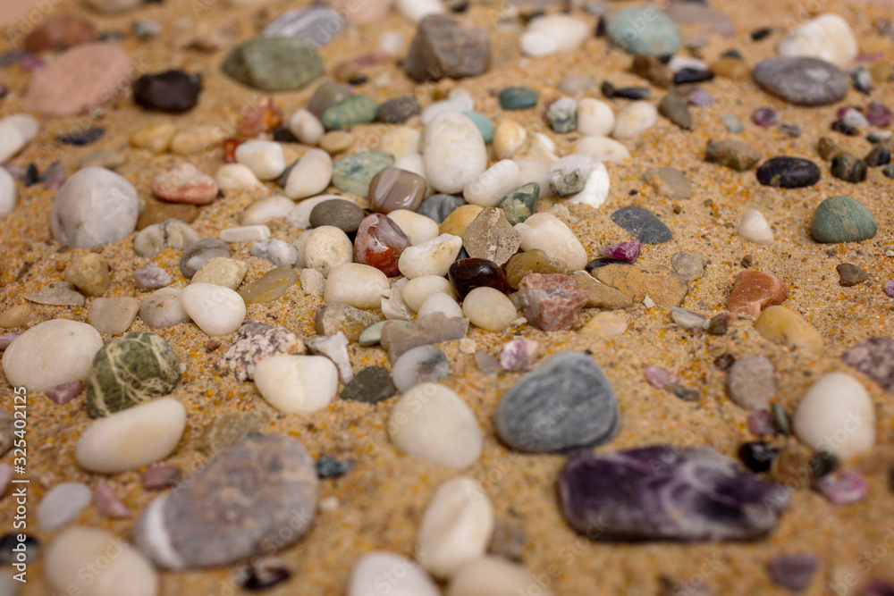 The texture of a mixed beach - sandy and pebbly The texture of a mixed beach - sandy and pebbly