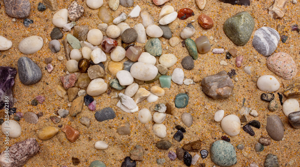The texture of a mixed beach - sandy and pebbly The texture of a mixed beach - sandy and pebbly