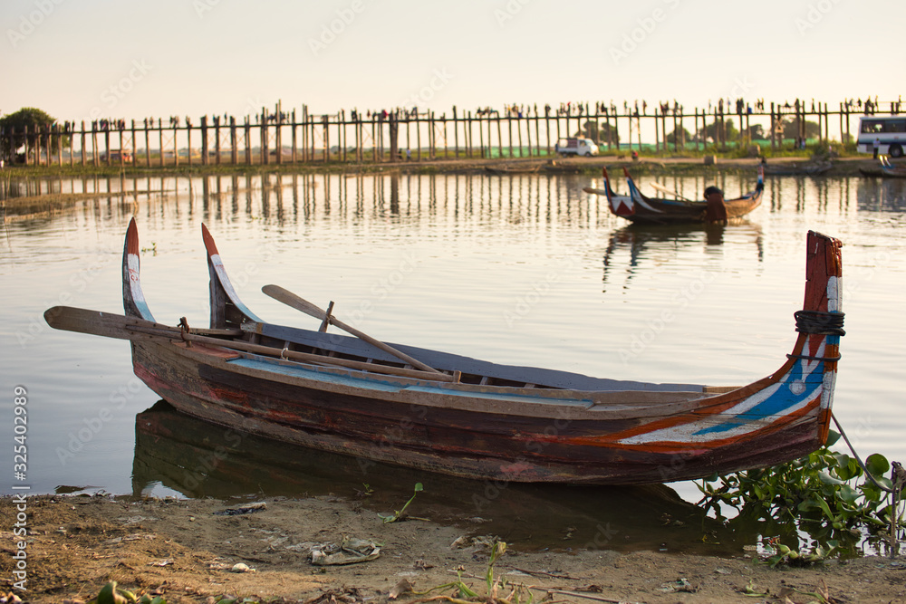 MANDALAY/MYANMAR(BURMA) - 04th Dec, 2019 : U BEIN BRIDGE is one of the famous teakwood bridge in the world. Located in Mandalay, Myanmar. MANDALAY/MYANMAR(BURMA) - 04th Dec, 2019 : U BEIN BRIDGE is one of the famous teakwood bridge in the world. Located in Mandalay, Myanmar.