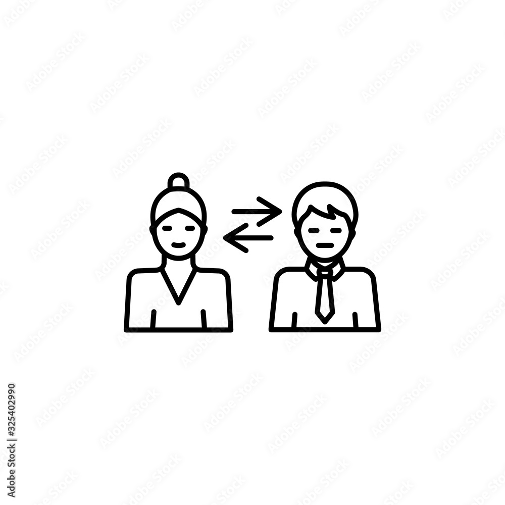 employee line illustration icon on white background employee line illustration icon on white background