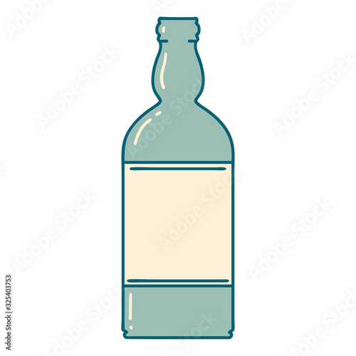 tattoo style icon of a bottle