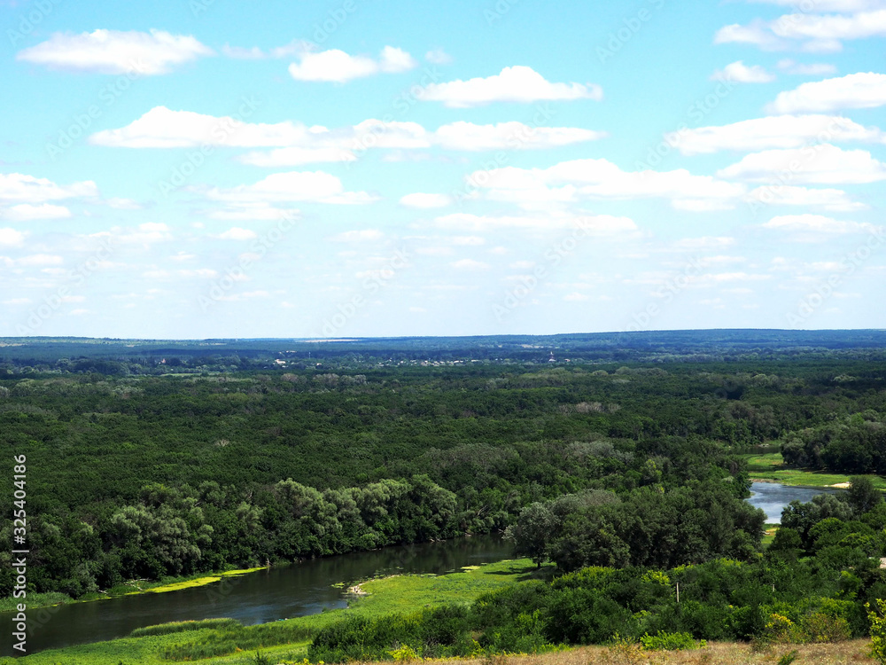 Obraz premium country landscape of nature on a summer day