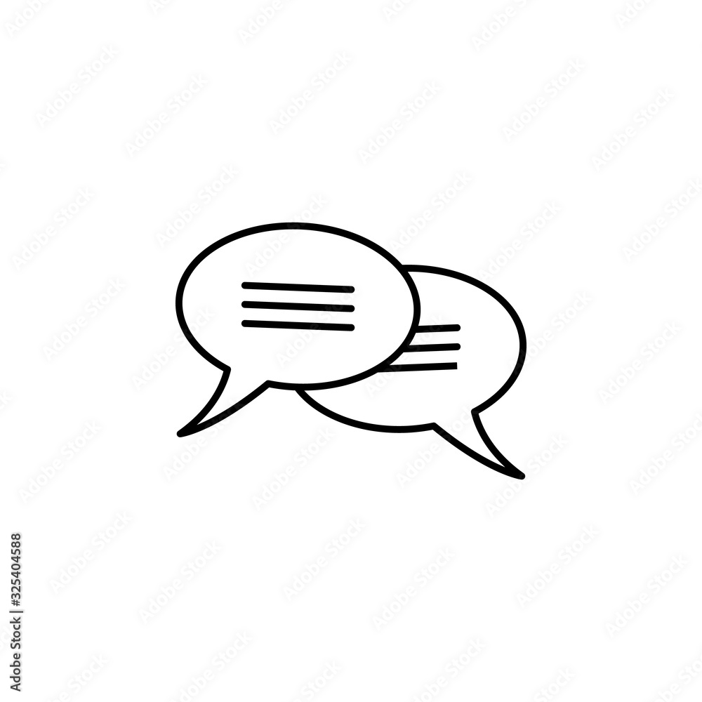chat line illustration icon on white background chat line illustration icon on white background
