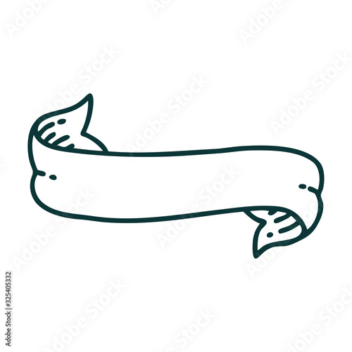 tattoo style icon of a banner