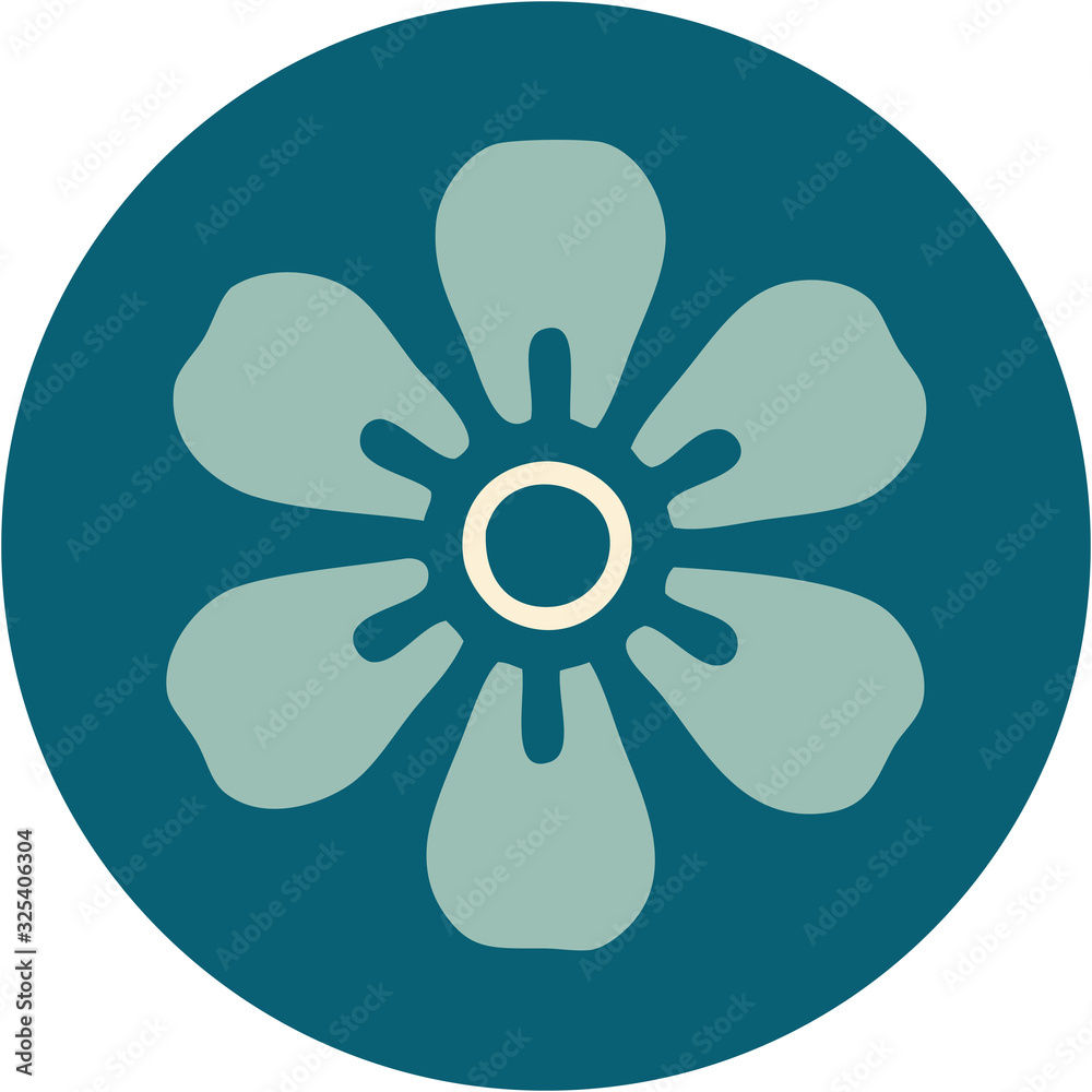 tattoo style icon of a flower tattoo style icon of a flower