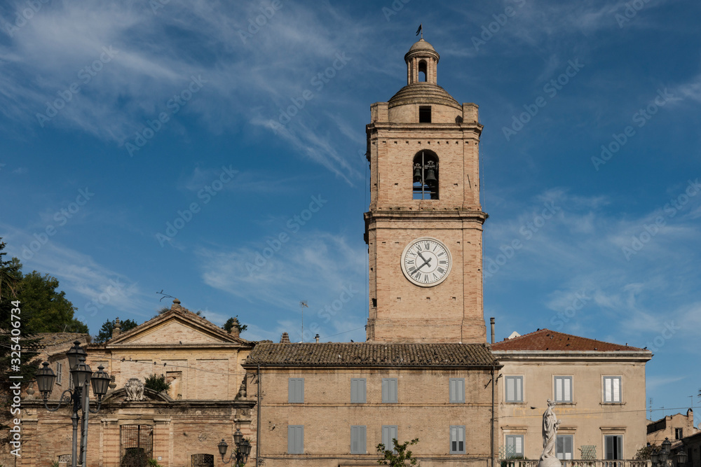 Watch tower with clock in Porto San Giorgio, Italy_