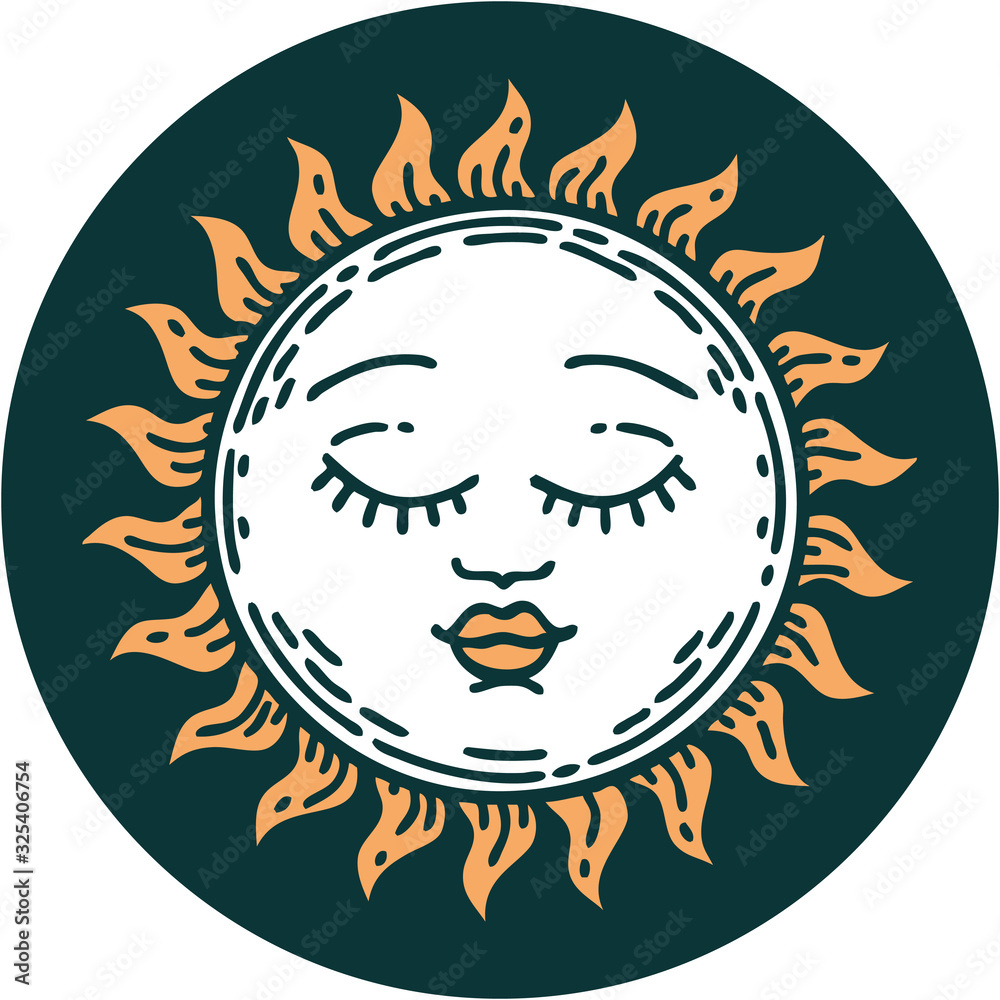 tattoo style icon of a sun tattoo style icon of a sun