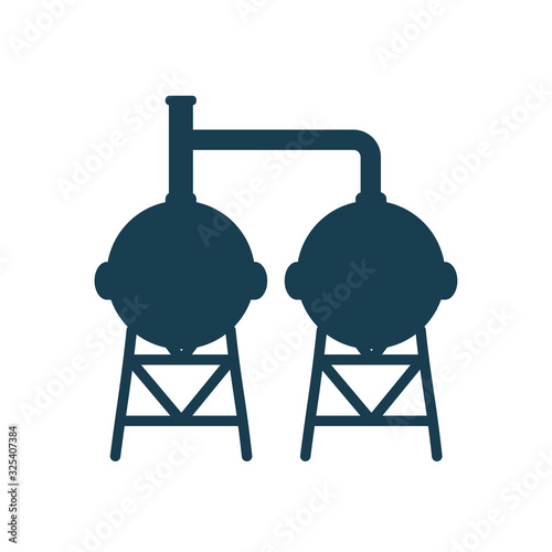 Isolated oil storage silhouette style icon vector design