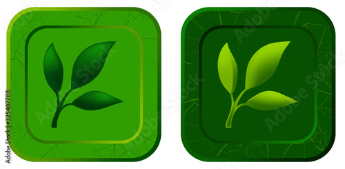 Vector icon with casual leaf for video game on white background