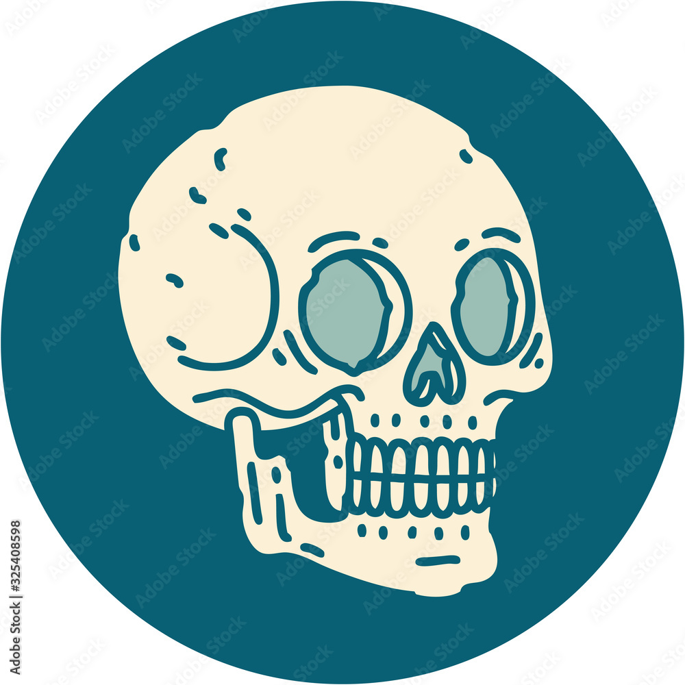 tattoo style icon of a skull