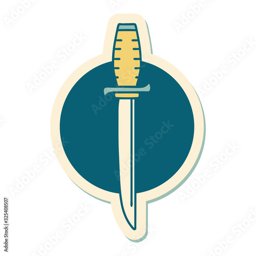 tattoo style sticker of a dagger