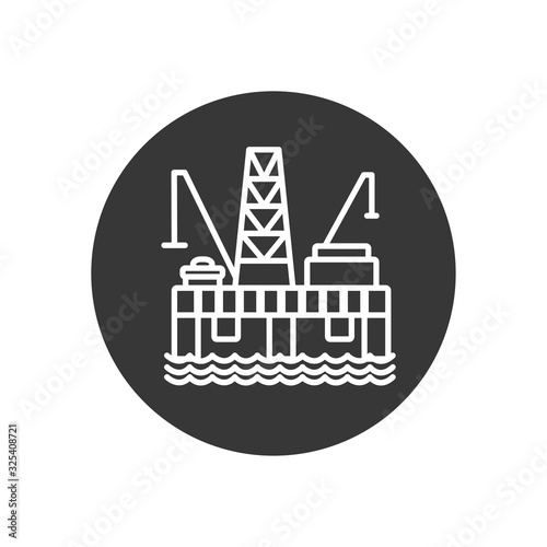 Isolated oil tower line block style icon vector design