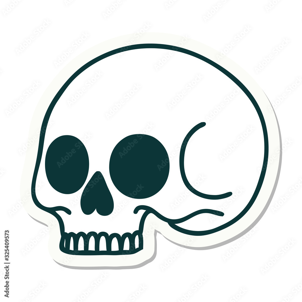 tattoo style sticker of a skull tattoo style sticker of a skull