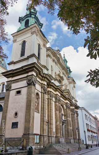 Church of St. Anne in Krakow, Poland. Catholic church of the 17th century in Baroque style. Sights of Europe