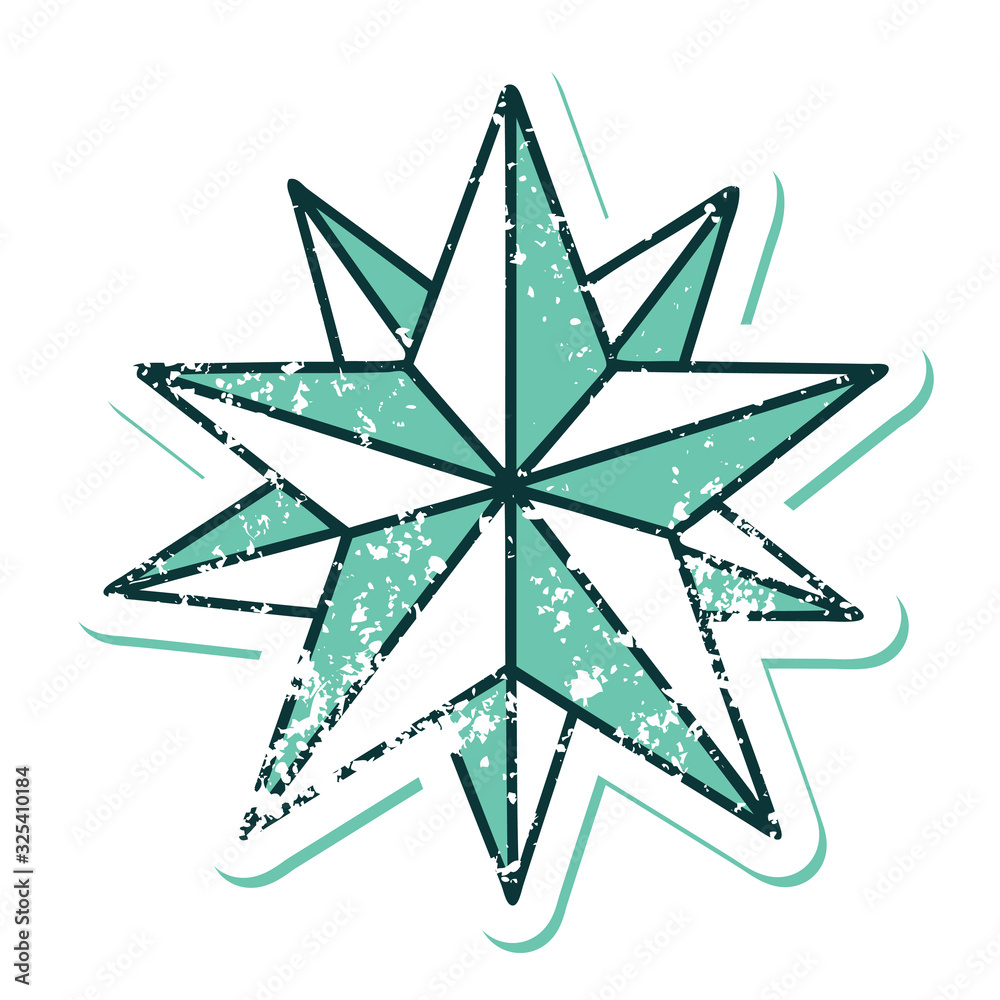 Obraz premium distressed sticker tattoo style icon of a star