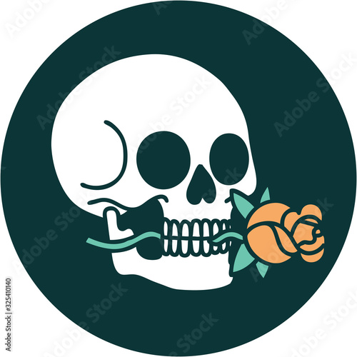 tattoo style icon of a skull