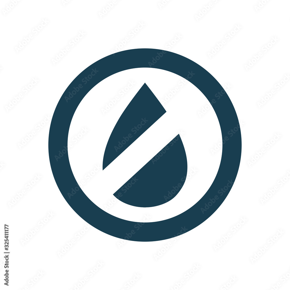 Isolated oil drop forbidden silhouette style icon vector design Isolated oil drop forbidden silhouette style icon vector design