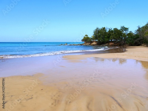 Fototapeta Naklejka Na Ścianę i Meble -  Reflet sur la plage de Clugny dans le nord Basse-Terre en Guadeloupe