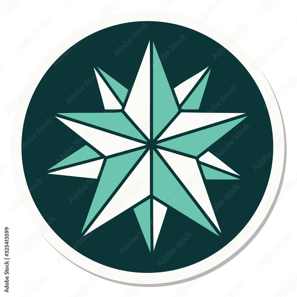 tattoo style sticker of a star tattoo style sticker of a star