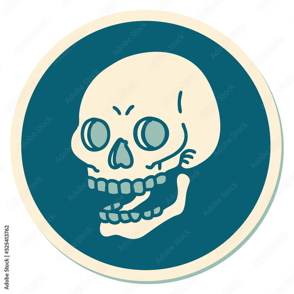 Fototapeta premium tattoo style sticker of a skull