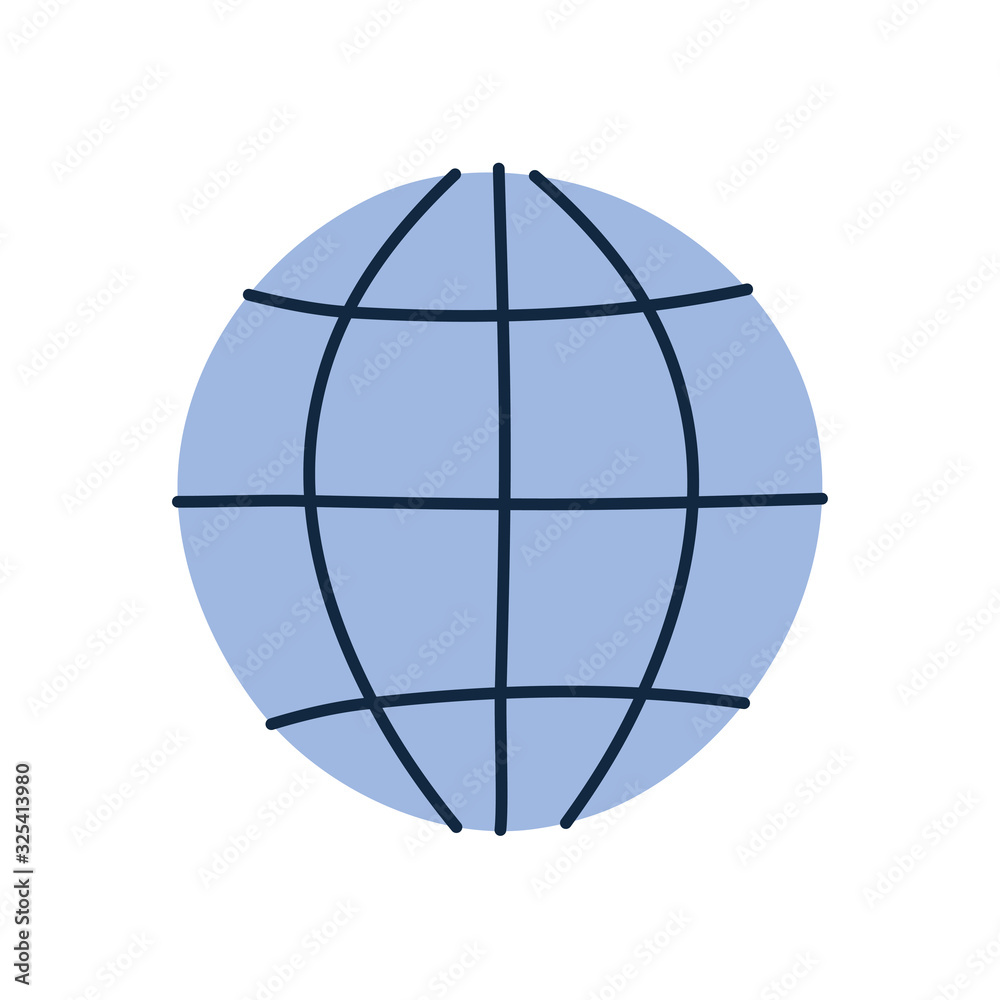 Isolated global sphere doodle line fill style icon vector design Isolated global sphere doodle line fill style icon vector design