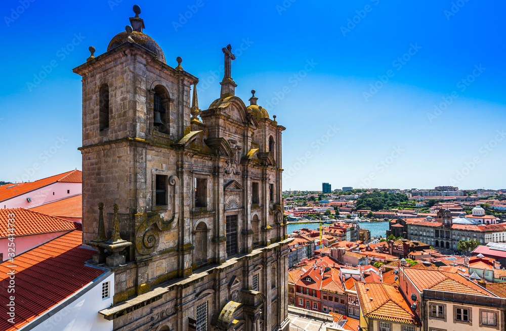 View on Facade Of Sao Lourenco Saint Lawrence Church and View Of The City Of Porto
