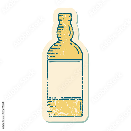 distressed sticker tattoo style icon of a bottle