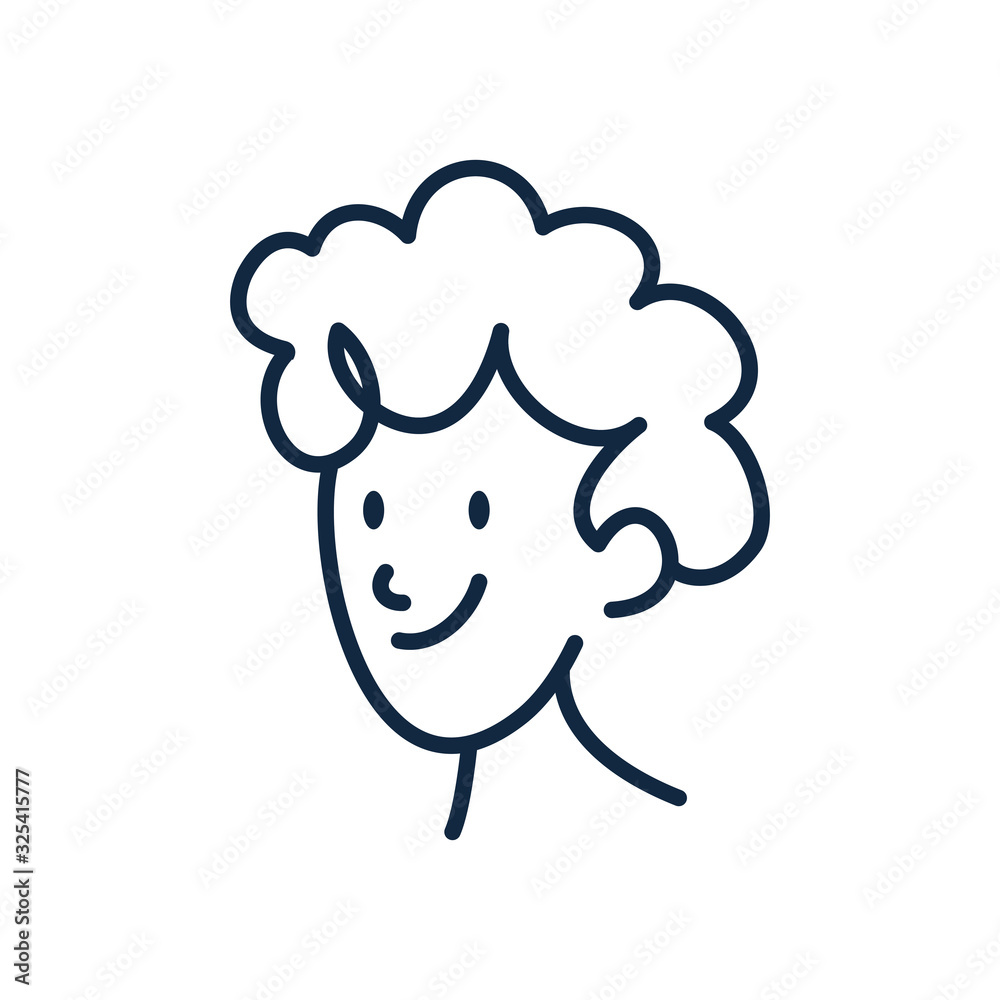Obraz premium Isolated man cartoon doodle line style icon vector design