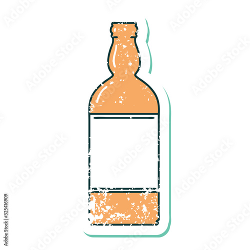 distressed sticker tattoo style icon of a bottle