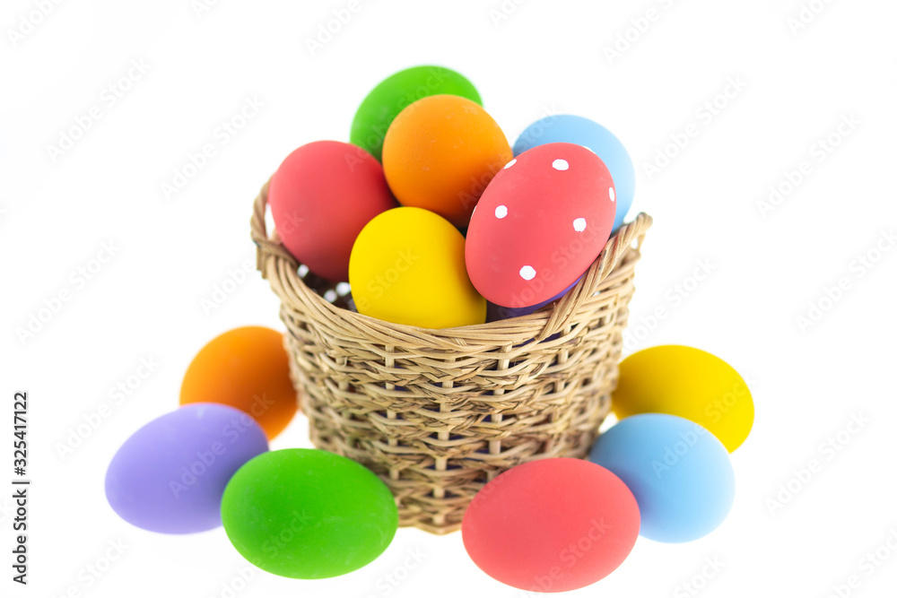 Naklejka premium Colorful Easter eggs background.