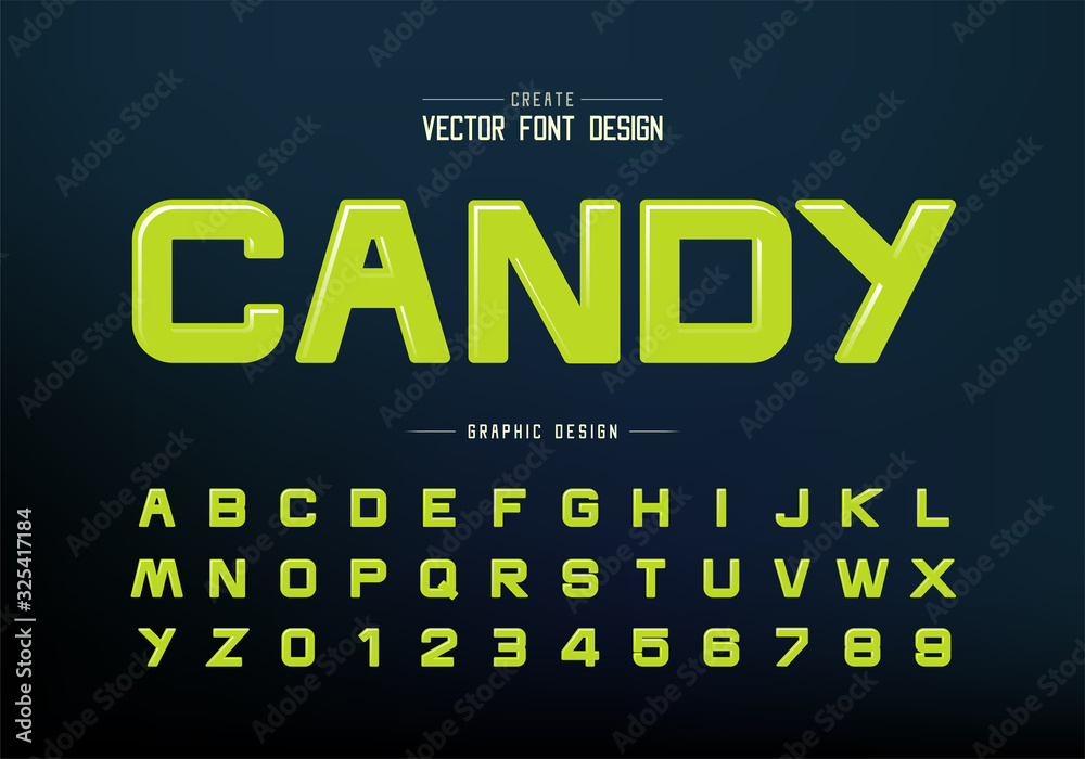 Highlights font and round alphabet vector, Design typeface letter and number, Graphic text on background
