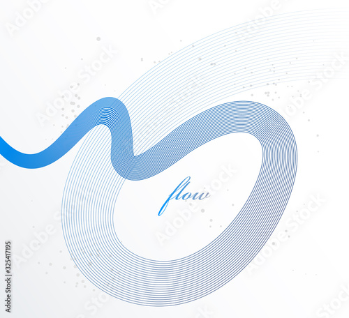 Elegant blue lines vector dimensional abstract background, 3D dynamic curve stripes in motion beautiful design element, template for banner or poster and other ads.