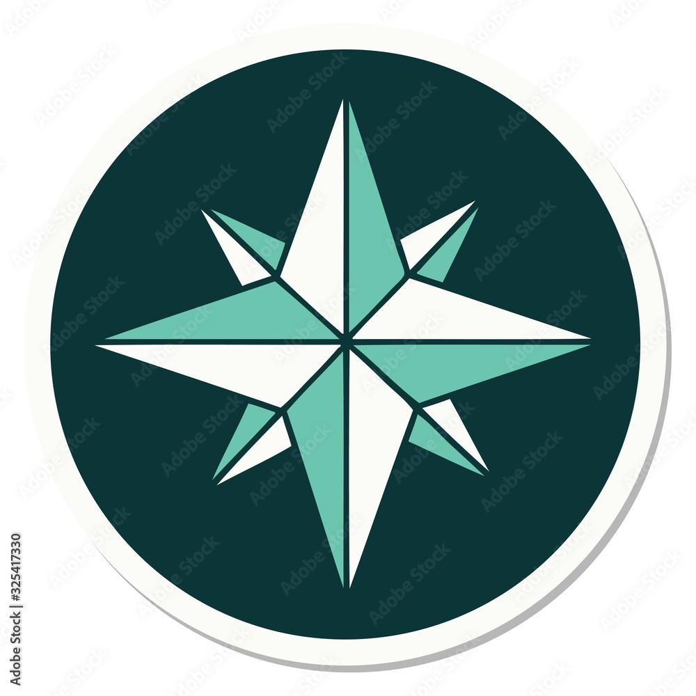 tattoo style sticker of a star tattoo style sticker of a star