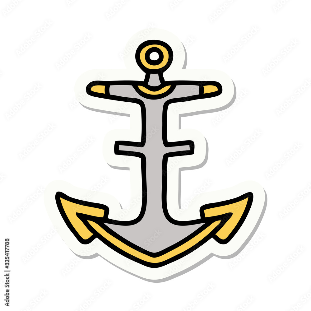 tattoo style sticker of an anchor tattoo style sticker of an anchor