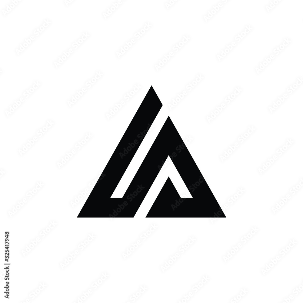Letter LA logo black color on white background Letter LA logo black color on white background