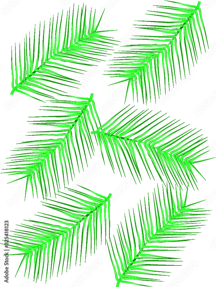 green leaf pattern on a white background