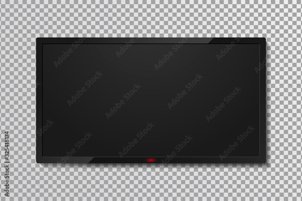 Vettoriale Stock Realistic TV screen template with empty black display