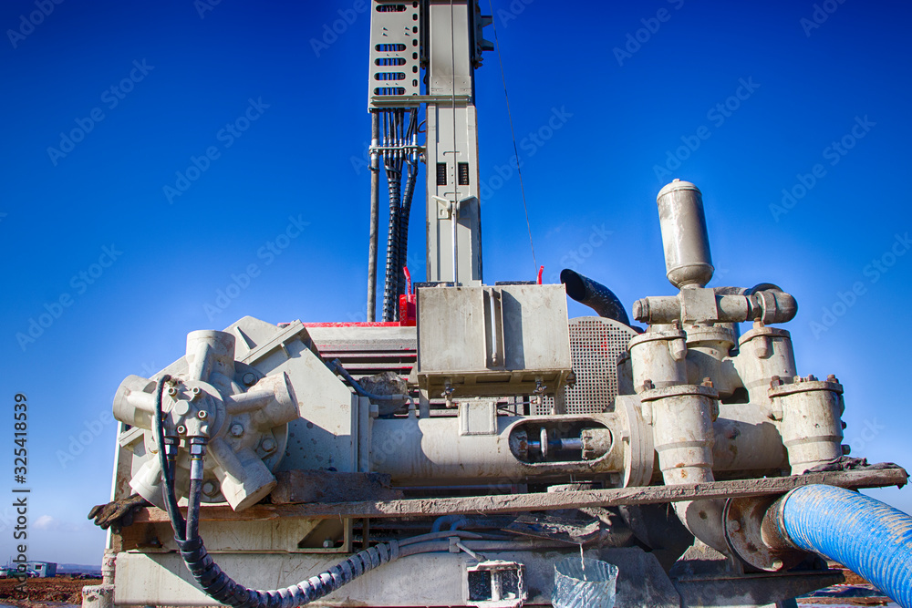 Drilling rig. Drilling deep wells. Coring. Industry. Mineral exploration.