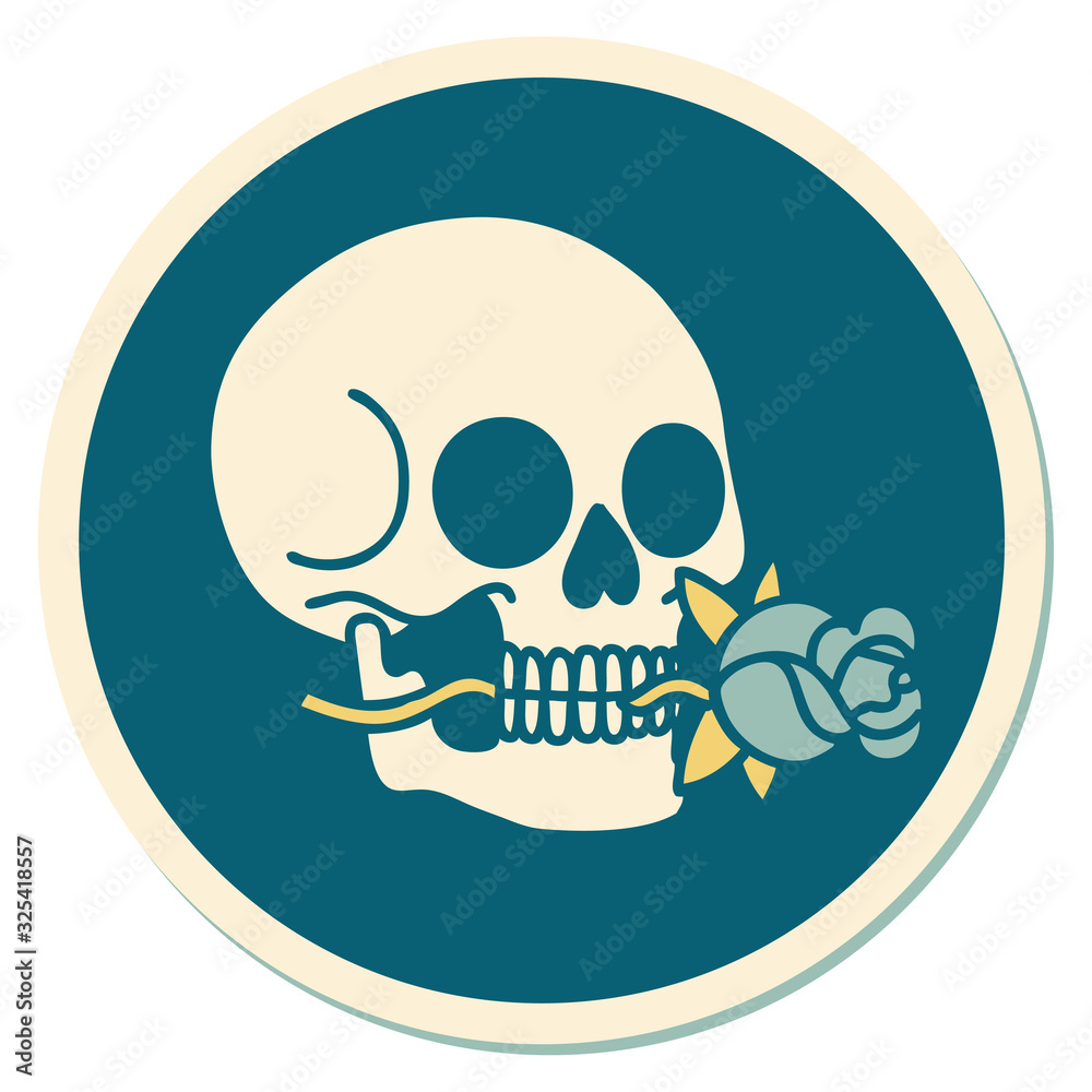Fototapeta premium tattoo style sticker of a skull