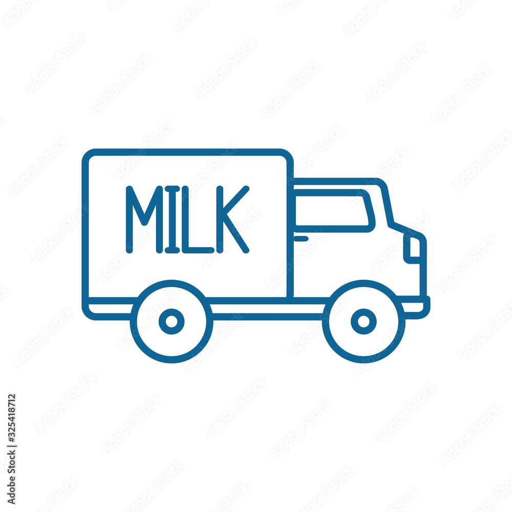 Isolated milk truck line style icon vector design Isolated milk truck line style icon vector design